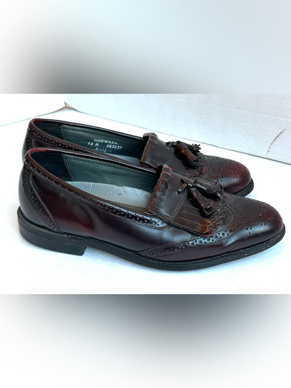 Vintage Dexter Men's Tassel Classic Burgundy Leather Dress Loafers Sz 10 M
